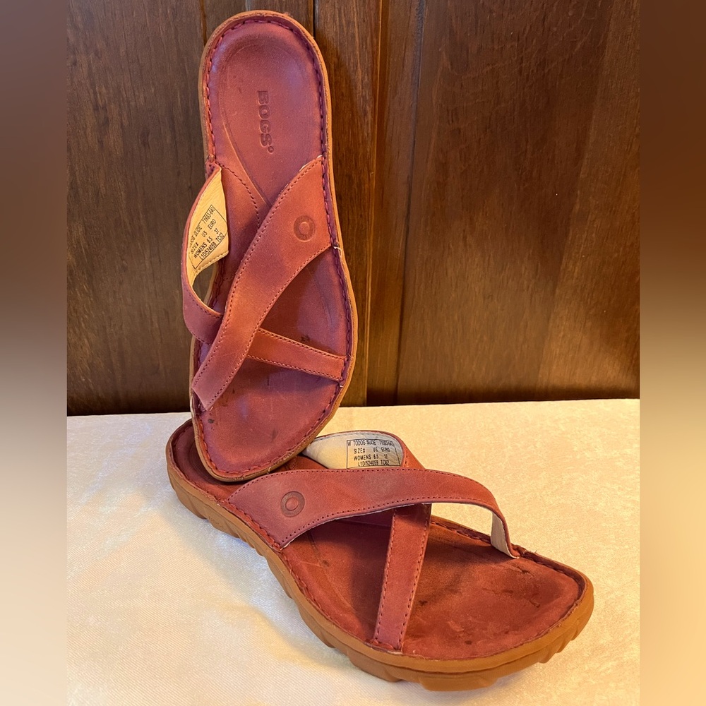 Bogs Sandals Open Toe Leather Deep Mauve 6.5